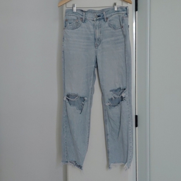 American Eagle Outfitters Strigid Super High Rise Baggy Straight Jeans - Picture 3 of 13